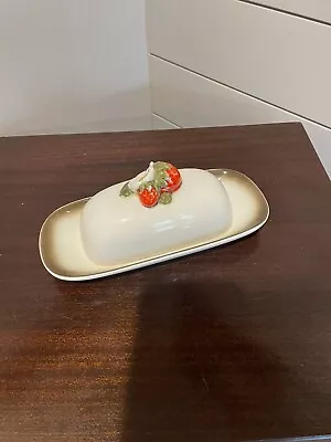 VINTAGE Metlox California Strawberry Poppytrail Butter Dish With Lid MCM • $14.50