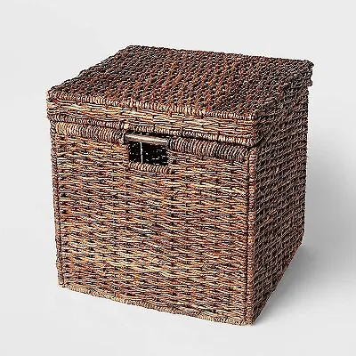 Woven Abaca Folding Lidded Cube Brown - Brightroom • $26.99