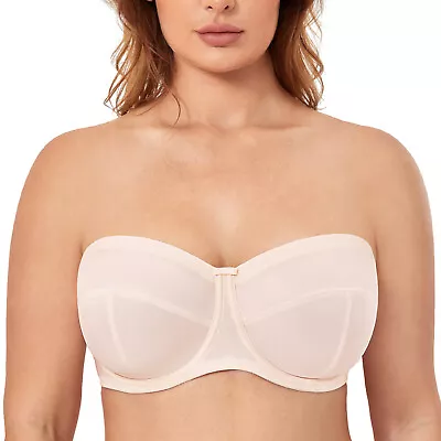 DELIMIRA Women's Strapless Bra Underwire Plus Size Ultra Support Convertible • $49.60