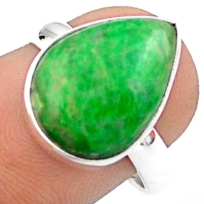 Handmade 7.70cts Solitaire Natural Green Maw Sit Sit Pear Ring Size 7.5 U12478 • $18.47