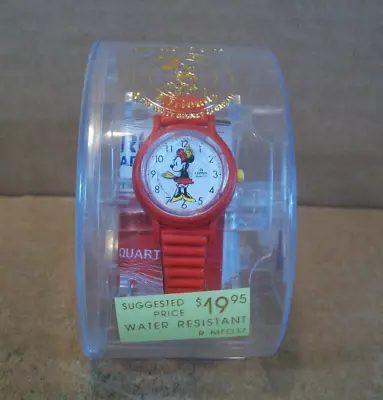 Vintage Lorus~Walt Disney~Mickey & Friends~Minnie Mouse Watch~Moving Hands~Red • $28.99