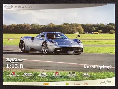 Rare PAGANI HUAYRA Top Gear Fastest NURBURGRING Lap Poster Supercar Hypercar • $238.50