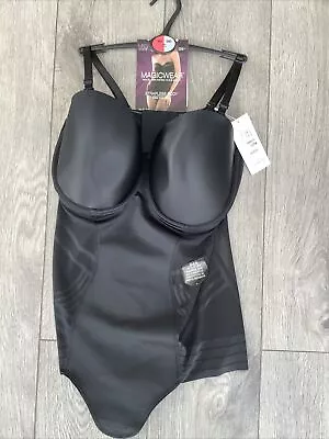 M&S Magic Wear Firm Control Strapless Body Black Size 40DD • £19.99