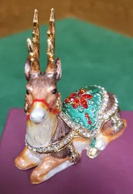 Reindeer Jeweled Trinket Box With Austrian Crystals With Original Box  • $39.99