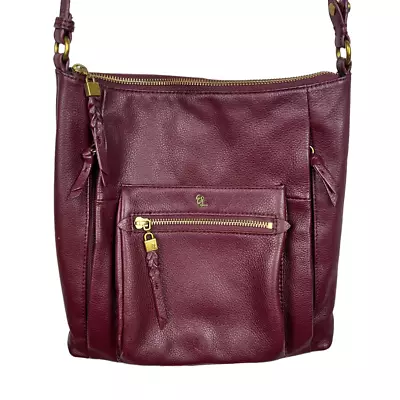 Elliott Lucca Gwen Burgundy Pebbled Leather Shoulder Crossbody Bag • $15