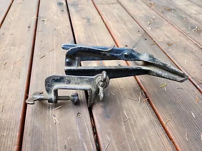 Vintage Cast Iron Hand Saw Sharpening Vise 10  Long Jaws Weighs 4 Lbs. 9 Oz. • $39.99