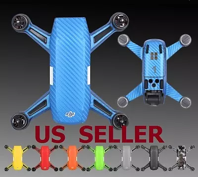 $16.40 • Buy Protective Luxury Carbon Fiber Sticker Skin Cover Waterproof Case For DJI Spark