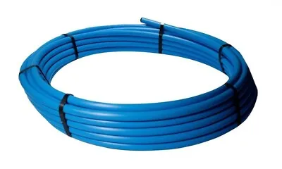 BLUE MDPE PLASTIC MAINS WATER PIPE 20MM 25m Roll Coil • £29.99