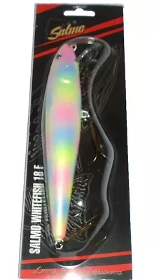 Custom Painted Salmo WF18 Whitefish Musky/Pike Jerkbait/Crank (Morning Rainbow) • $22.64