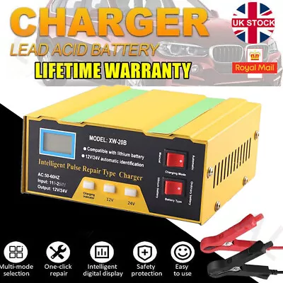 Car Battery Charger 12V 24V Fast Charger Automatic Smart Pulse Repair AGM/GEL UK • £21.42