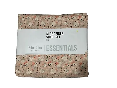 MARTHA STEWART Microfiber Floral Pink Sheet Set Full • $25