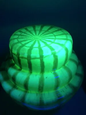 XRare Czech Uranium Glass Lampshade Massive & Heavy Excellent 9”x9” Over 2.3kg • £268