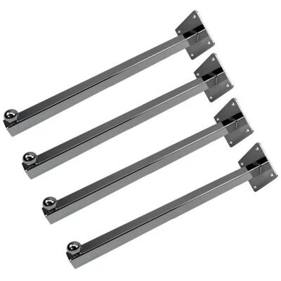$31.50 • Buy 12  Chrome Single Ball Waterfall Hook Wall Mount System Square Tubing 4 Pc Set