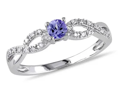 1/6 Carat (ctw) Tanzanite Infinity Ring In Sterling Silver • £107.88