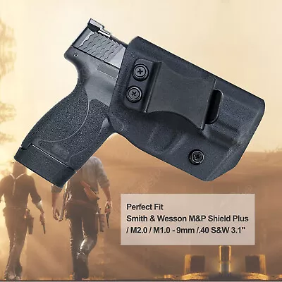 M&P Shield 9mm Holster IWB Kydex Fit Smith & Wesson M&P Shield Plus M2.0 / M1.0 • $20.99