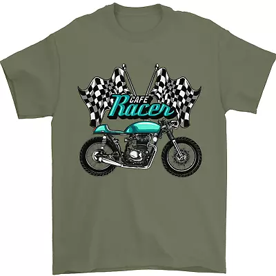 Cafe Racer Biker Motorcycle Motorbike Mens T-Shirt 100% Cotton • £7.99