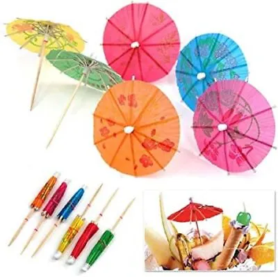 £3.44 • Buy Cocktail Umbrellas Tropical Drink Paper Umbrella For Party Food Drink Decoration
