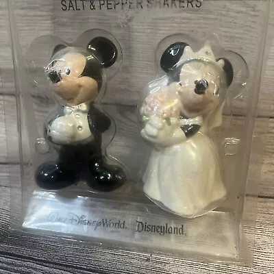 Disney Mickey & Minnie Mouse Bride & Groom Salt & Pepper Shakers Disney Parks • $25