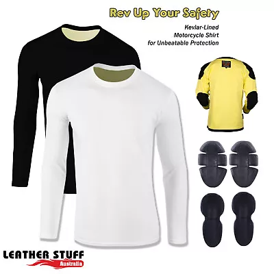 Motorcycle Motorbike CE Armoured Under Jacket Kevlar Lined Protective Shirt • $95.90