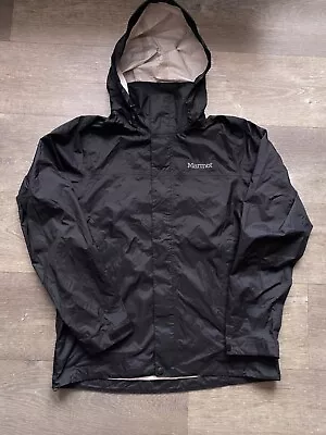 Marmot Jacket PreCip Eco Rain Men's Full Zip Black Size Small Gore-tex • $65