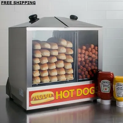 Hot Dog Steamer Commercial 200 HotDog Cooker Bun Warmer Concession Vending Cart • $247.56