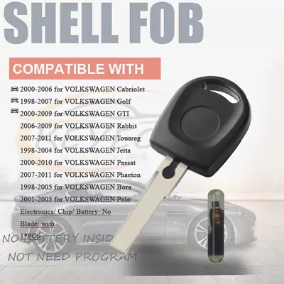 $10.43 • Buy Transponder Key ID48 Chip For VW Volkswagen B5 Passat SKoda SEAT Key Shell Case 