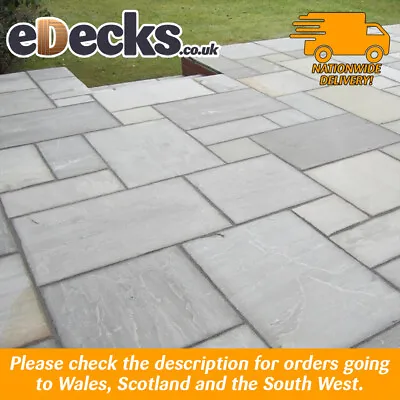 Calibrated 22mm Indian Stone Garden Paving Slabs Singles & Packs Top Quality! • £349.99