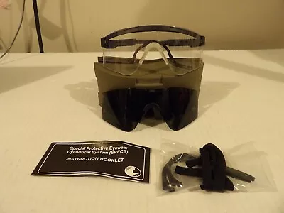 + MSA Z87 SPECS US Military Safety Glasses Dark + Clear Lenses + OD Green Case • $32.99