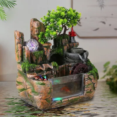 Tabletop Rockery Fountain Waterfall Bonsai Home Atomizing Humidifier Decoration  • $44.65