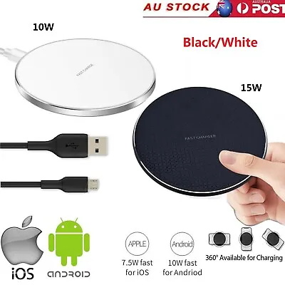 $5.99 • Buy Wireless Charger Charging Pad For Qi IPhone 15 14 13 12 Pro Max Samsung S23 S22
