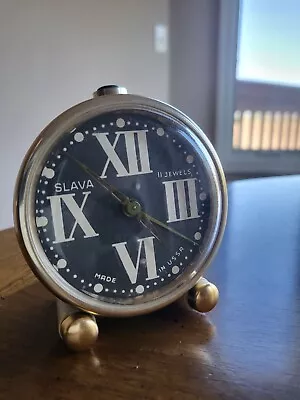 VINTAGE Slava 11 Jewels Mechanical Alarm Clock Made In USSR • $0.99