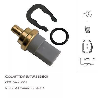 Coolant Temperature Sensor Volkswagen Polo 6r 9j 9n 2005-2014 1.4 1.6 1.8 • $41.91