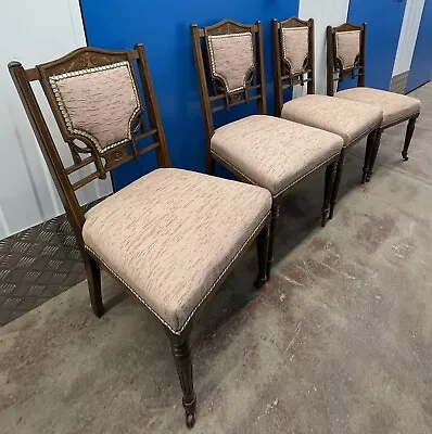 C1900 Set Of 4 Edwardian Mahogany Chairs Inlaid Satin Stringing • £175
