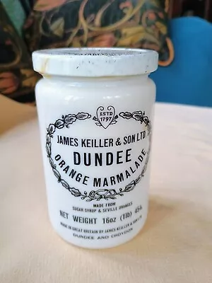 Antique Keiller Dundee Marmalade Milk-glass Jar W/lid 1920? • £9.99