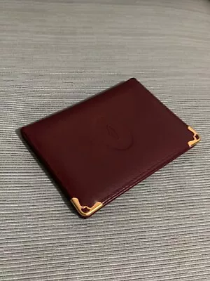 Authentic Must De Cartier Leather Card Holder Card Case Wallet ! • $110