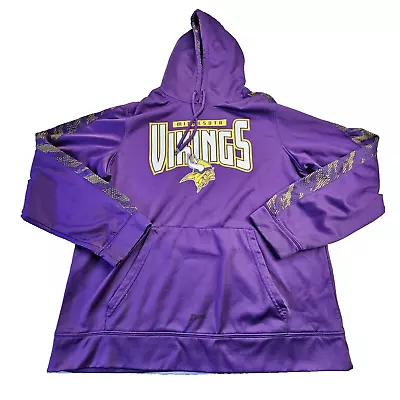 Minnesota Vikings Zubaz NFL Football Mens Zebra Accent Solid Hoodie Large Purple • $17.95