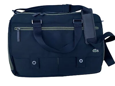 New Vintage LACOSTE L75 Military  Style BRIEFCASE LapTop BAG New Casual 2 Black • £109.99