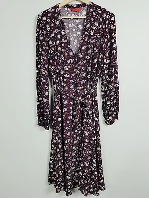 TIGERLILY Womens Size 12 Floral Print Long Sleeve Button Up Midi Dress • $75