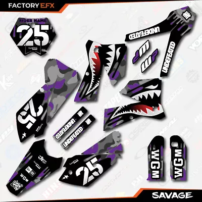 Gray Purple Savage Graphics Kit Fits KTM 2005-2006 SX SXF XC XCF 125 250 300 450 • $67.49