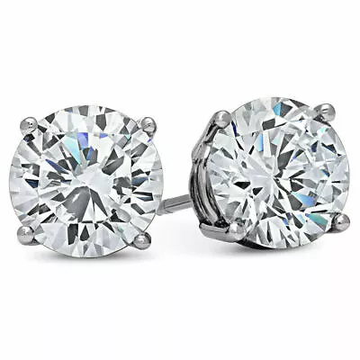 Men & Women 925 Sterling Silver Cubic Zirconia Halo Round Stud Earrings - Gift • $6.25