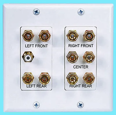 $21.99 • Buy ULTRA GOLD 5.1 Surround Sound Wall Plate Home Theater Audio RCA Plug Jack 2 Gang