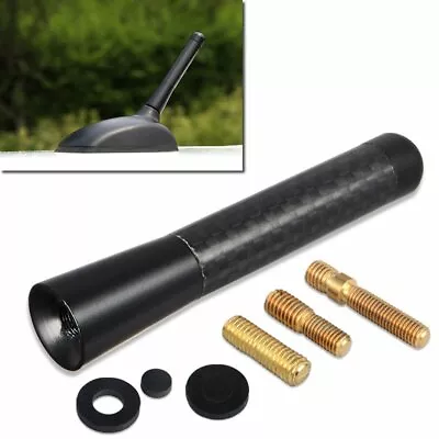 $5.99 • Buy 4.7inches Car Antenna Carbon Fiber Radio FM Antena Black Kit Universal Screw US