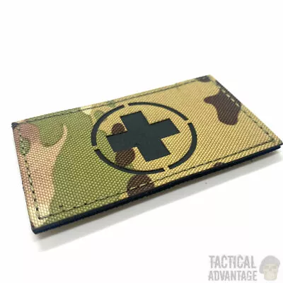 Multicam Camo Medic Med Patch Hook And Loop 8x5cm First Aid Cross Army Badge UK • £5.49