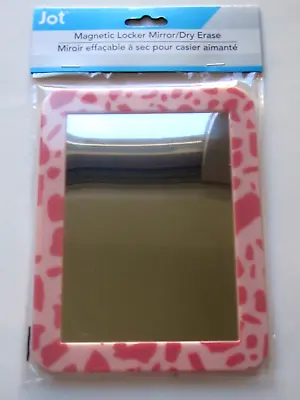 Jot Pink Design Magnetic Mirrors Use For Lockers Or Office 7  X 5  Pkg New!! • $9.45