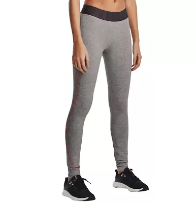 Womens Under Armour Favorite Graphic Leggings Workout Fitness Charcoal/Light • $49.95