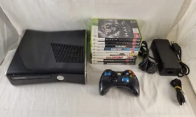 Huge Microsoft Xbox 360 S Slim 250GB Console Bundle Lot Pal W Controller Games • $165