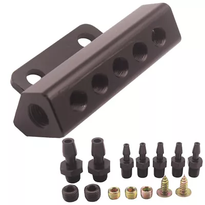 $19.99 • Buy Car 5 Port VACUUM Block Intake Manifold Fuel Gas Wastegate Turbo Boost Black