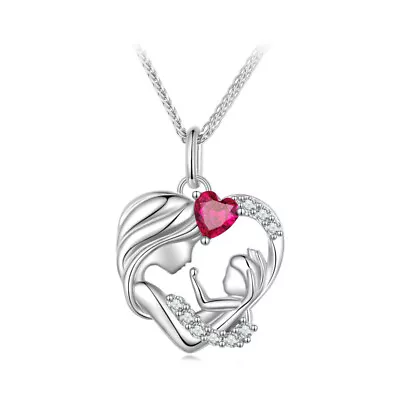 VOROCO Fashionable 925 Sterling Silver LOVE CZ Pendant Necklace Chain Women Gift • $20.92