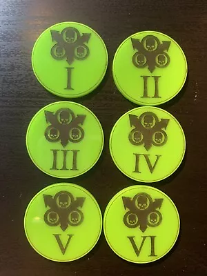 £9.50 • Buy 40k AoS Neon Green Objective Markers -  Chaos Space Marine, Death Guard, Nurgle