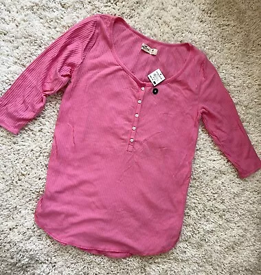 Hollister Top 3/4 Sleeves Woman's Size Medium Pink • £14.48